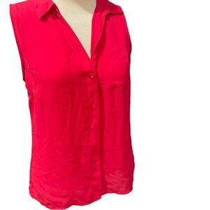 The Limited Dark Pink Button Down Sleeveless Blouse Size Small